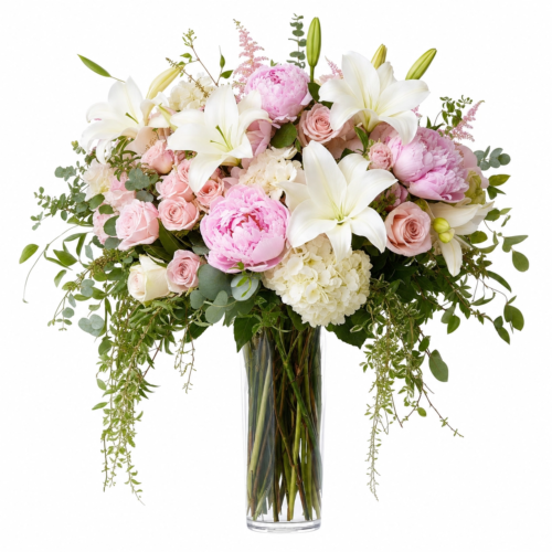 Cascading Peony Vase