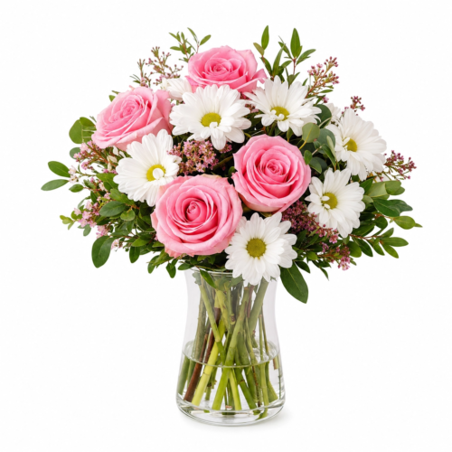 Rose & Daisy Vase — Clayton Florist, Clayton NC