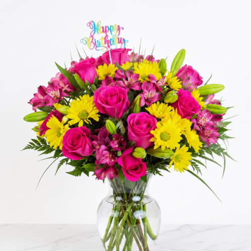 Sunny Birthday Vase — Clayton Florist, Clayton NC