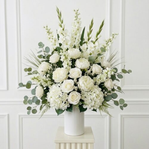 Silk White Ceramic Garden — Clayton Florist, Clayton NC