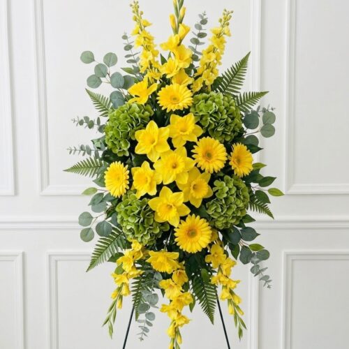 Yellow Silk Tribute Spray