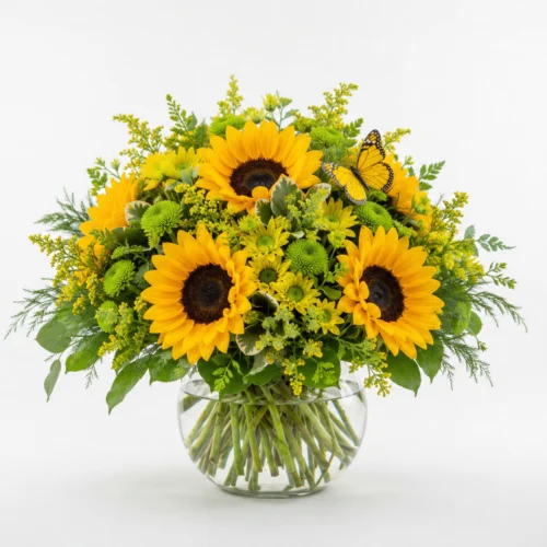 Golden Sunflower Bowl — Clayton Florist, Clayton NC