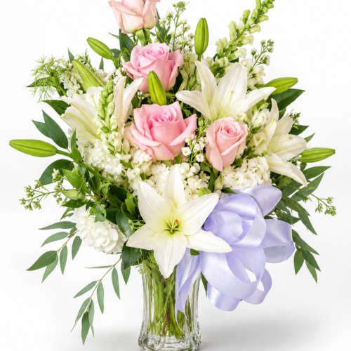White Lily Tribute Vase