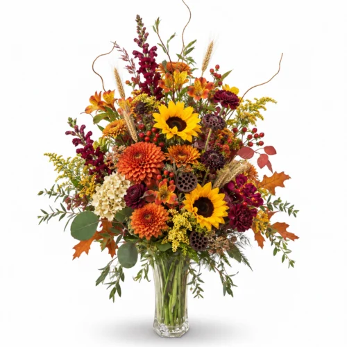 Copper meadow vase fresh floral by Clayton florist